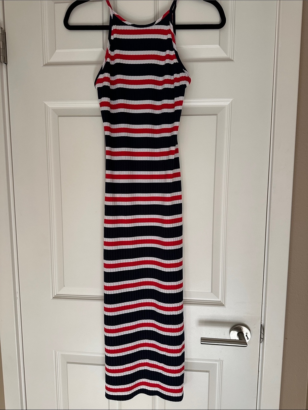 Soprano Navy, Red & White Striped Maxi Dress
